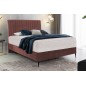 Ensemble lit + sommier + matelas BLASIO de VENESETTI - velours rose pale - 160x200 cm