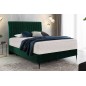 Ensemble lit + sommier + matelas BLASIO de VENESETTI - velours vert foncé - 140x200 cm