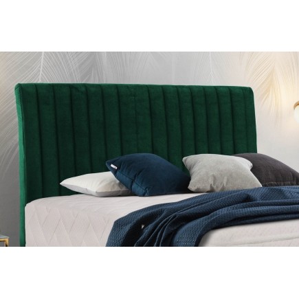 Ensemble lit + sommier + matelas BLASIO de VENESETTI - velours vert foncé - 160x200 cm