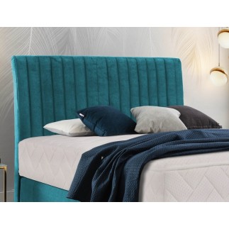 Ensemble lit + sommier + matelas BLASIO de VENESETTI - velours bleu turquoise - 160x200 cm