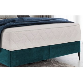 Ensemble lit + sommier + matelas BLASIO de VENESETTI - velours bleu turquoise - 160x200 cm