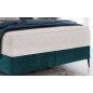 Ensemble lit + sommier + matelas BLASIO de VENESETTI - velours bleu turquoise - 160x200 cm