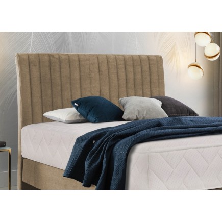 Ensemble lit + sommier + matelas tissu velours beige - 140x200 cm - BLASIO de VENESETTI