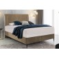 Ensemble lit + sommier + matelas, tissu velours beige - 160x200 cm - BLASIO de VENESETTI