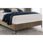 Ensemble lit + sommier + matelas, tissu velours beige - 160x200 cm - BLASIO de VENESETTI