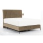 Ensemble lit + sommier + matelas, tissu velours beige - 160x200 cm - BLASIO de VENESETTI