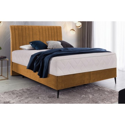 Ensemble lit + sommier + matelas tissu velours cuivre - 160x200 cm - BLASIO de VENESETTI