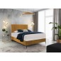 Ensemble lit + sommier + matelas tissu velours cuivre - 160x200 cm - BLASIO de VENESETTI Ensemble lit + sommier + matelas tissu velours cuivre - 160x200 cm - BLASIO de VENESETTI