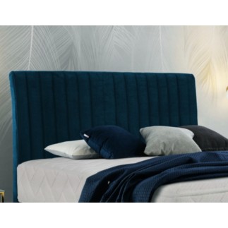 Ensemble lit + sommier + matelas tissu velours bleu foncé- 160x200 cm - BLASIO de VENESETTI