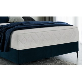 Ensemble lit + sommier + matelas tissu velours bleu foncé- 160x200 cm - BLASIO de VENESETTI