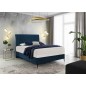 Ensemble lit + sommier + matelas tissu velours bleu foncé - 180x200 cm- BLASIO de VENESETTI Ensemble lit + sommier + matelas tissu velours bleu foncé - 180x200 cm- BLASIO de VENESETTI
