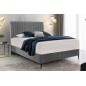Ensemble lit + sommier + matelas tissu velours gris - 160x200 cm - BLASIO de VENESETTI Ensemble lit + sommier + matelas tissu velours gris - 160x200 cm - BLASIO de VENESETTI