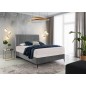 Ensemble lit + sommier + matelas tissu velours gris - 160x200 cm - BLASIO de VENESETTI Ensemble lit + sommier + matelas tissu velours gris - 160x200 cm - BLASIO de VENESETTI