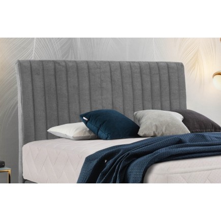 Ensemble lit + sommier + matelas tissu velours gris - 180x200 cm- BLASIO de VENESETTI