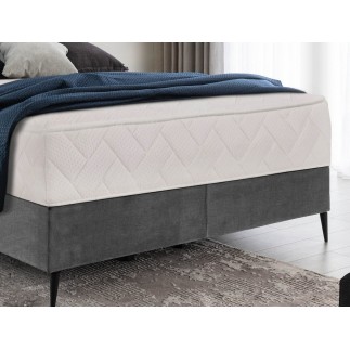 Ensemble lit + sommier + matelas tissu velours gris - 180x200 cm- BLASIO de VENESETTI
