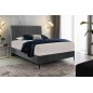 Ensemble lit + sommier + matelas tissu velours gris foncé - 160x200 cm - BLASIO de VENESETTI Ensemble lit + sommier + matelas tissu velours gris foncé - 160x200 cm - BLASIO de VENESETTI
