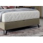 Ensemble lit + sommier + matelas - velours beige - 180x200 cm - CORSICA Ensemble lit + sommier + matelas - velours beige - 180x200 cm - CORSICA