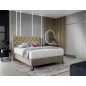 Ensemble lit + sommier + matelas - velours beige - 180x200 cm - CORSICA Ensemble lit + sommier + matelas - velours beige - 180x200 cm - CORSICA