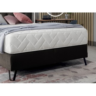 Ensemble lit + sommier + matelas - velours chocolat - 140x200 cm - CORSICA