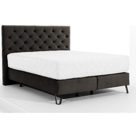 Ensemble lit + sommier + matelas - velours chocolat - 180x200 cm - CORSICA