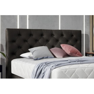 Ensemble lit + sommier + matelas - velours chocolat - 180x200 cm - CORSICA