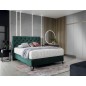 Ensemble lit + sommier + matelas - velours vert foncé - 140x200 cm - CORSICA Ensemble lit + sommier + matelas - velours vert foncé - 140x200 cm - CORSICA