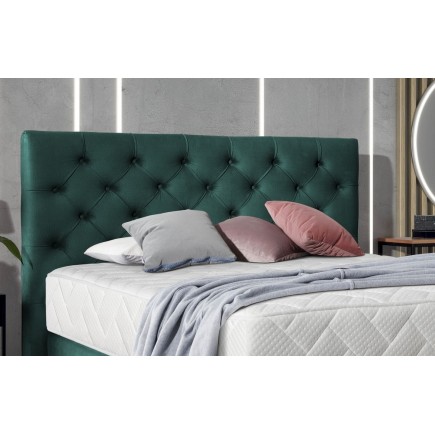Ensemble lit + sommier + matelas - velours vert foncé - 160x200 cm - CORSICA