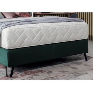 Ensemble lit + sommier + matelas - velours vert foncé - 160x200 cm - CORSICA