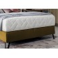 Ensemble lit + sommier + matelas - velours cuivre - 140x200 cm - CORSICA