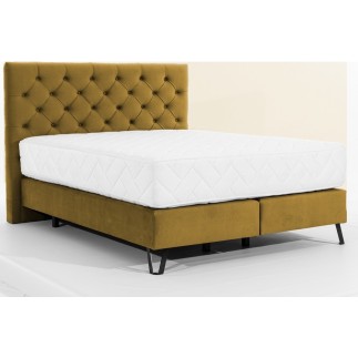 Ensemble lit + sommier + matelas - velours cuivre - 140x200 cm - CORSICA