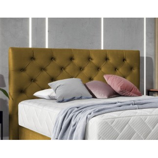 Ensemble lit + sommier + matelas - velours cuivre - 160x200 cm - CORSICA
