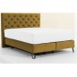 Ensemble lit + sommier + matelas - velours cuivre - 160x200 cm - CORSICA