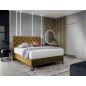 Ensemble lit + sommier + matelas - velours cuivre - 180x200 cm - CORSICA