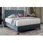 Ensemble lit + sommier + matelas - velours bleu reflet vert - 140x200 cm - CORSICA Ensemble lit + sommier + matelas - velours bleu reflet vert - 140x200 cm - CORSICA