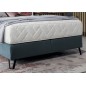 Ensemble lit + sommier + matelas - velours bleu reflet vert - 160x200 cm - CORSICA Ensemble lit + sommier + matelas - velours bleu reflet vert - 160x200 cm - CORSICA