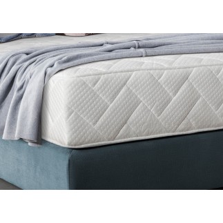 Ensemble lit + sommier + matelas - velours bleu reflet vert - 160x200 cm - CORSICA