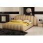 Lit design en cuir italien de luxe SPLENDIDE, beige, 140x190