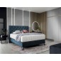 Ensemble lit + sommier + matelas - velours bleu foncé - 180x200 cm - CORSICA Ensemble lit + sommier + matelas - velours bleu foncé - 180x200 cm - CORSICA