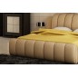 Lit design en cuir italien de luxe SPLENDIDE, beige, 140x190