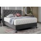 Ensemble lit + sommier + matelas - velours gris foncé - 180x200 cm - CORSICA Ensemble lit + sommier + matelas - velours gris foncé - 180x200 cm - CORSICA