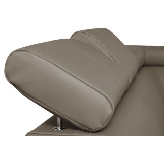 Canapé d'angle en cuir italien de luxe 5 places ASTRA, taupe, angle droit