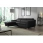 - Canapé d'angle en cuir italien de luxe 5 places ASTRA, noir, angle gauche - Canapé d'angle en cuir italien de luxe 5 places ASTRA, noir, angle gauche