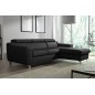 Canapé d'angle en cuir italien de luxe 5 places ASTRA, noir, angle droit Canapé d'angle en cuir italien de luxe 5 places ASTRA, noir, angle droit