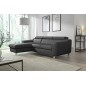 Canapé d'angle en cuir italien de luxe 5 places ASTRA, gris foncé, angle gauche Canapé d'angle en cuir italien de luxe 5 places ASTRA, gris foncé, angle gauche