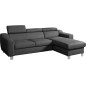 Canapé d'angle en cuir italien de luxe 5 places ASTRA, gris foncé, angle droit Canapé d'angle en cuir italien de luxe 5 places ASTRA, gris foncé, angle droit