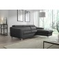 Canapé d'angle en cuir italien de luxe 5 places ASTRA, gris foncé, angle droit Canapé d'angle en cuir italien de luxe 5 places ASTRA, gris foncé, angle droit