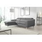 Canapé d'angle en cuir italien de luxe 5 places ASTRA, gris clair, angle gauche Canapé d'angle en cuir italien de luxe 5 places ASTRA, gris clair, angle gauche