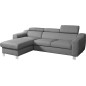 Canapé d'angle en cuir italien de luxe 5 places ASTRA, gris clair, angle gauche Canapé d'angle en cuir italien de luxe 5 places ASTRA, gris clair, angle gauche