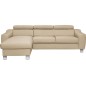 Canapé d'angle en cuir italien de luxe 5 places ASTRA, beige, angle gauche Canapé d'angle en cuir italien de luxe 5 places ASTRA, beige, angle gauche