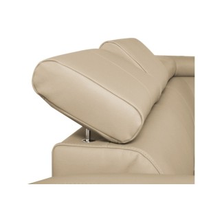 Canapé d'angle en cuir italien de luxe 5 places ASTRA, beige, angle droit